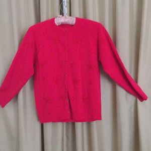 Vintage button down fuchsia sweater size S